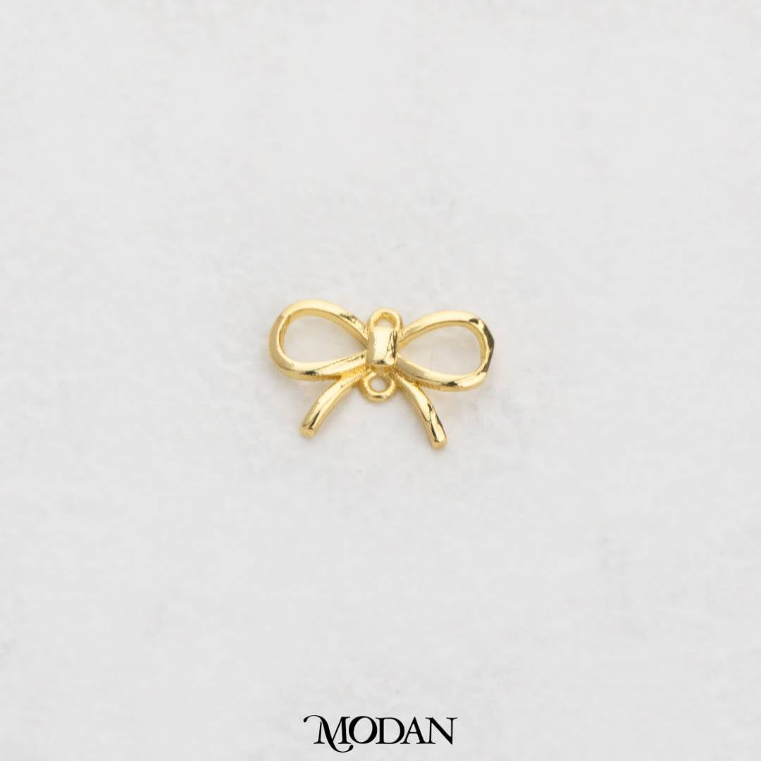 Mini Dainty Plain Ribbon Bow Charm DIY Charm Liontin Pita Kecil Hypoallergenic Gold Filled