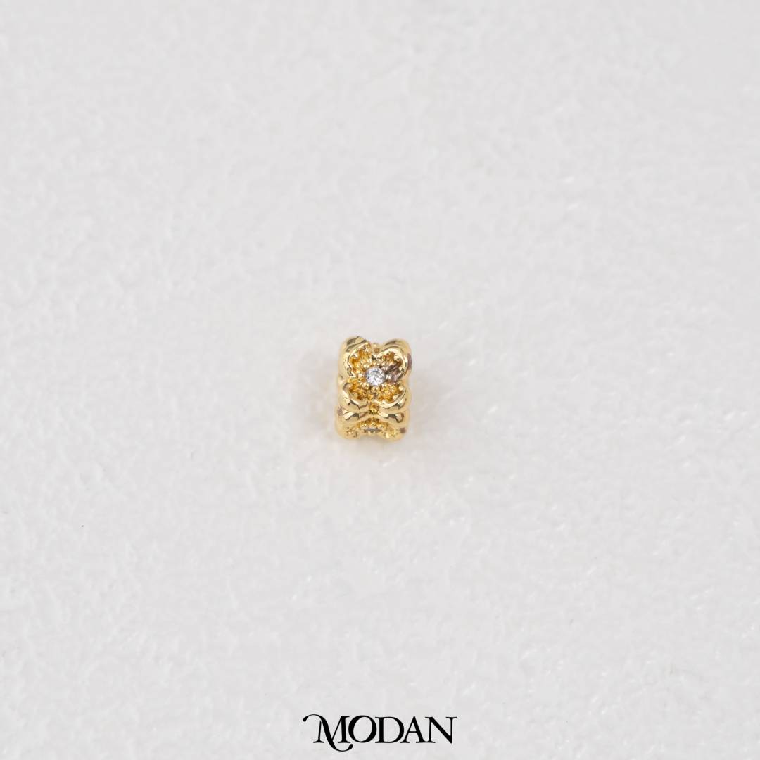 Flower Square DIY Beads Spacer Liontin Manik Bunga Kotak Hypoallergenic Gold Filled