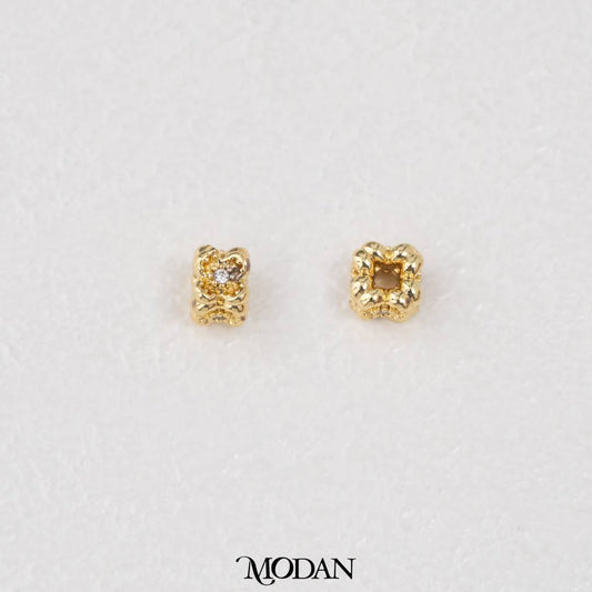Flower Square DIY Beads Spacer Liontin Manik Bunga Kotak Hypoallergenic Gold Filled