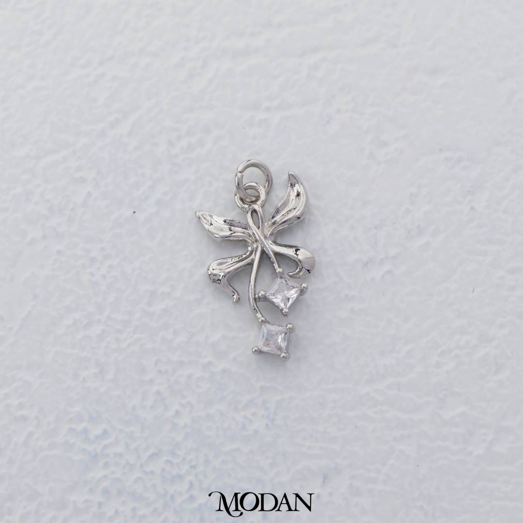 Butterfly Ribbon Shaped Charm DIY Charm Liontin Kupu - Kupu Pita Hypoallergenic Gold Filled