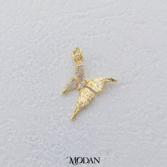 Mismatched Butterfly Wings Charm DIY Charm Liontin Sayap Kupu - Kupu Hypoallergenic Gold Filled