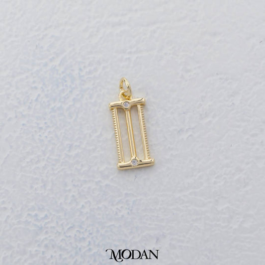 Mini Golden Double Sided Saw Charm DIY Charm Liontin Gergaji Kecil Hypoallergenic Gold Filled