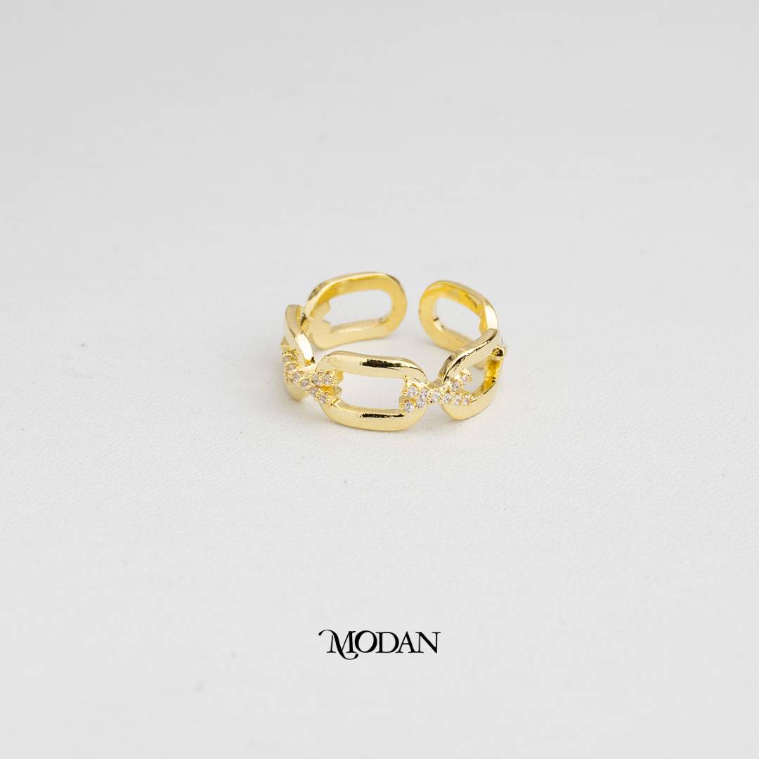 Minimalist Chain Link Ring Cincin Rantai Minimalis Hypoallergenic Gold Plated