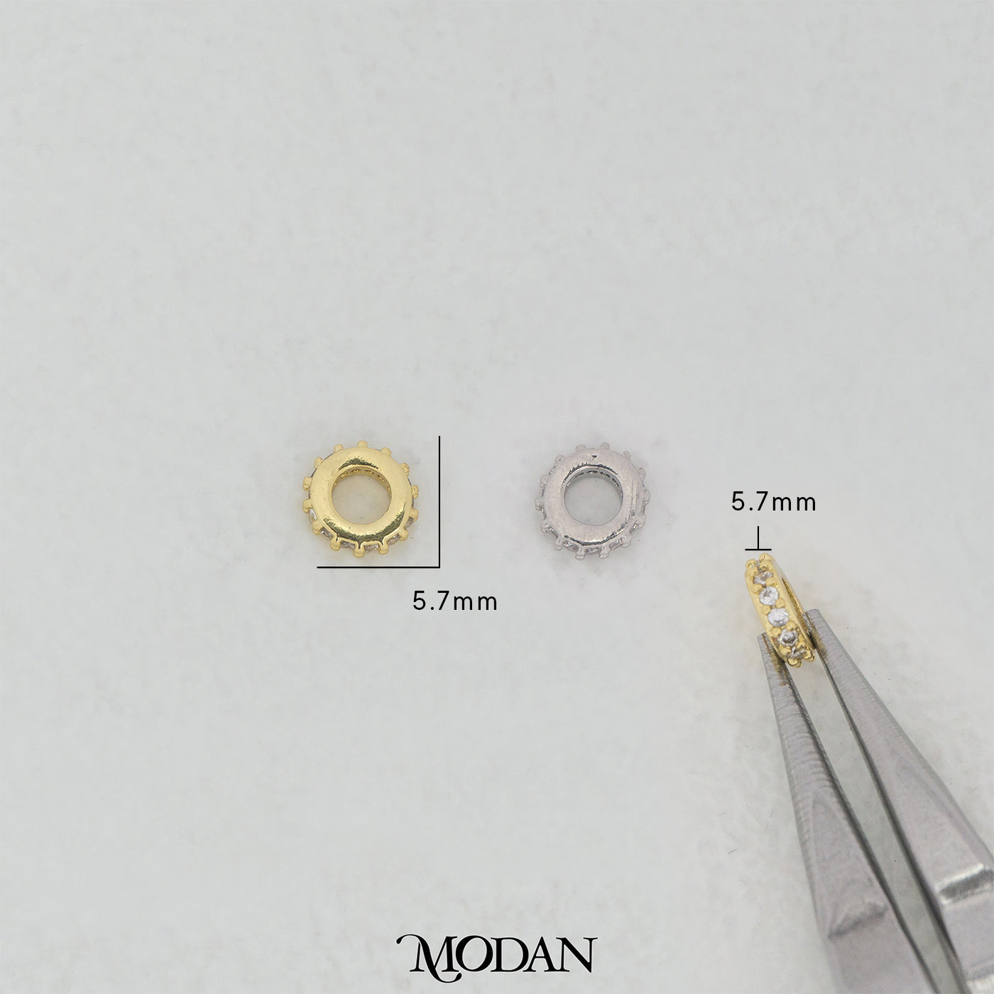 Mini Sparkling Round DIY Beads Manik Liontin Bulat Berlian Pasir Hypoallergenic Gold Filled