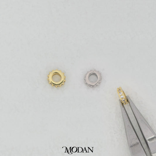 Mini Sparkling Round DIY Beads Manik Liontin Bulat Berlian Pasir Hypoallergenic Gold Filled