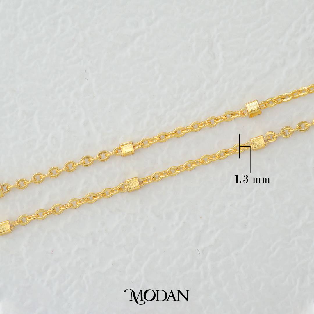 (1meter) (1.3mm) Satellite Chain Unfinished DIY Chain Rantai Kalung Gelang Meteran Hypoallergenic Gold Filled