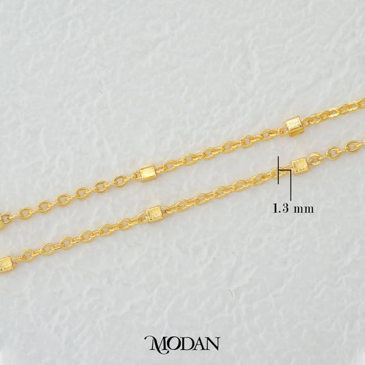 (1meter) (1.3mm) Satellite Chain Unfinished DIY Chain Rantai Kalung Gelang Meteran Hypoallergenic Gold Filled