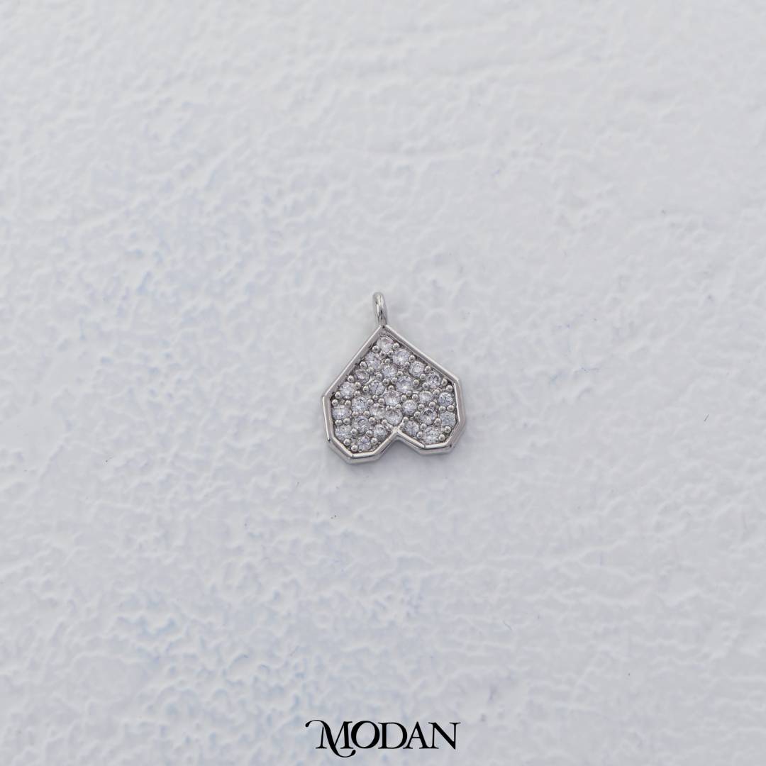 Micro Paved Upside Down Love Charm DIY Charm Liontin Hati Cinta Berlian Pasir Hypoallergenic Gold Filled