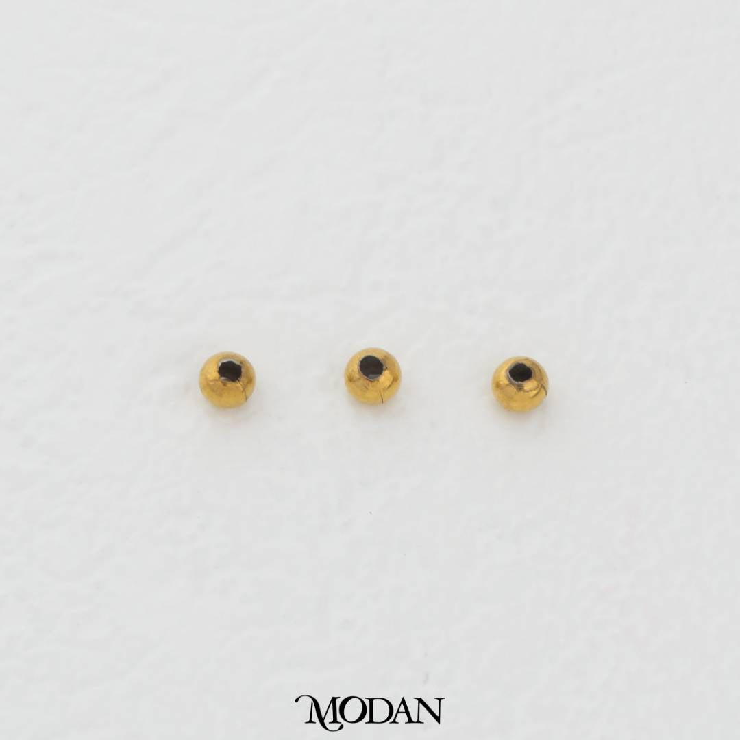 (50pcs) 3mm Round Spacer Beads DIY Necklace Closure Manik Hypoallergenic Stainless Steel