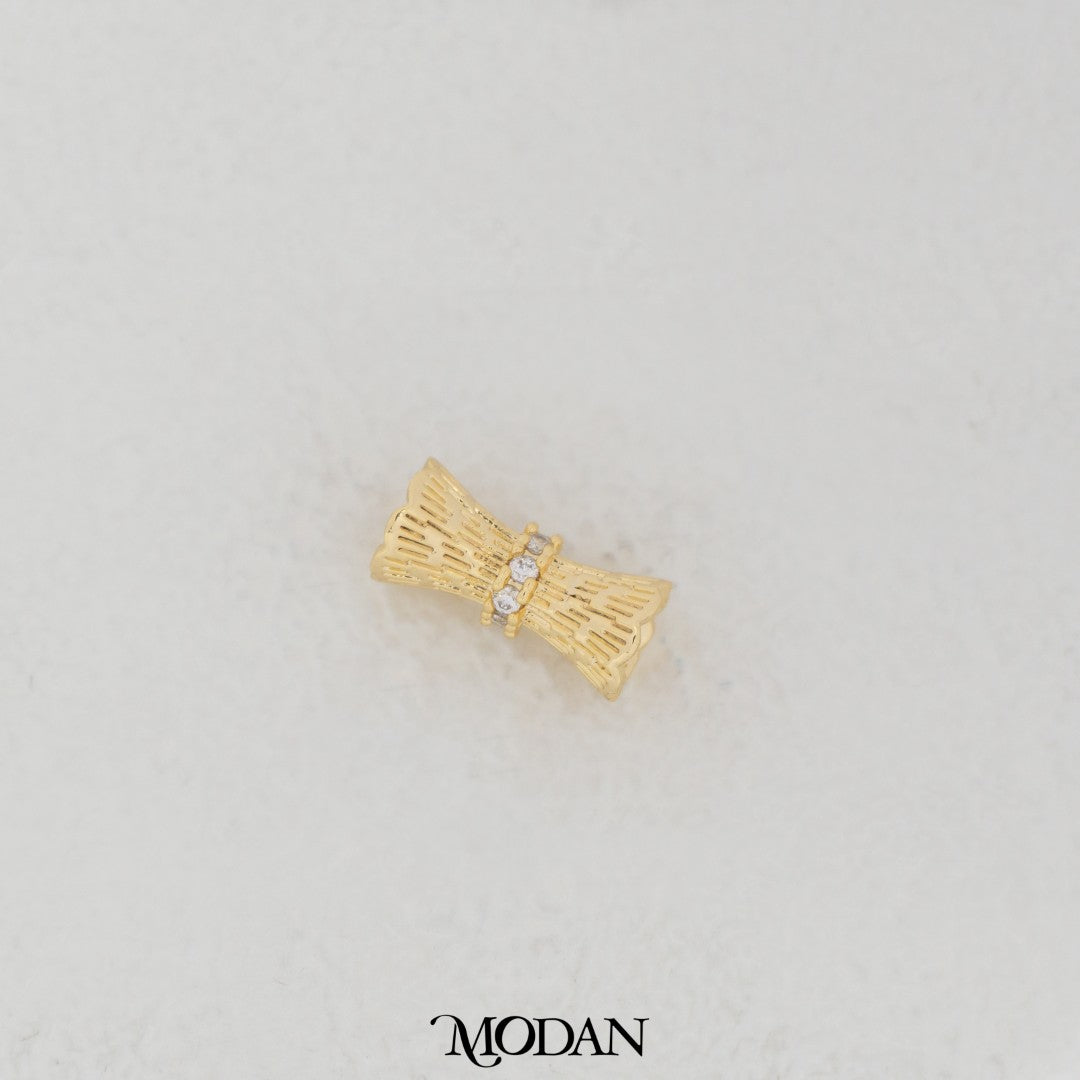 Sparkling Bow DIY Beads Charm Liontin Pita Hypoallergenic Gold Filled