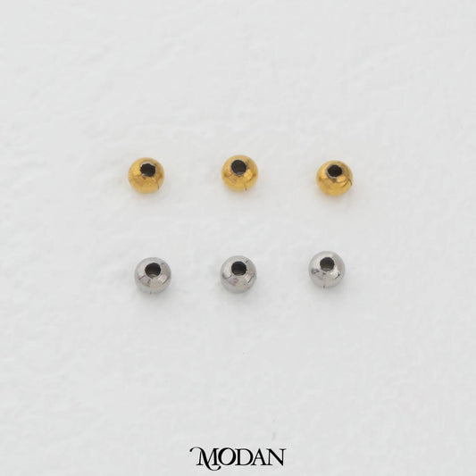 (50pcs) 3mm Round Spacer Beads DIY Necklace Closure Manik Hypoallergenic Stainless Steel
