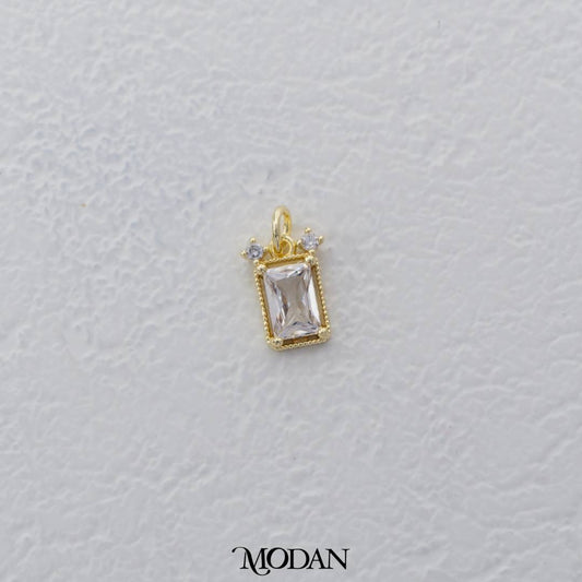 Mini Rectangular Cut Charm DIY Charm Liontin Persegi Panjang Hypoallergenic Gold Filled