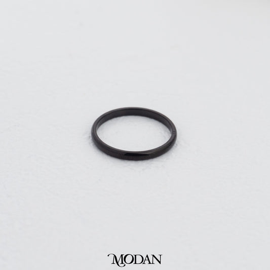 Simple Plain Black Ring Cincin Simple Hitam Hypoallergenic Stainless Steel