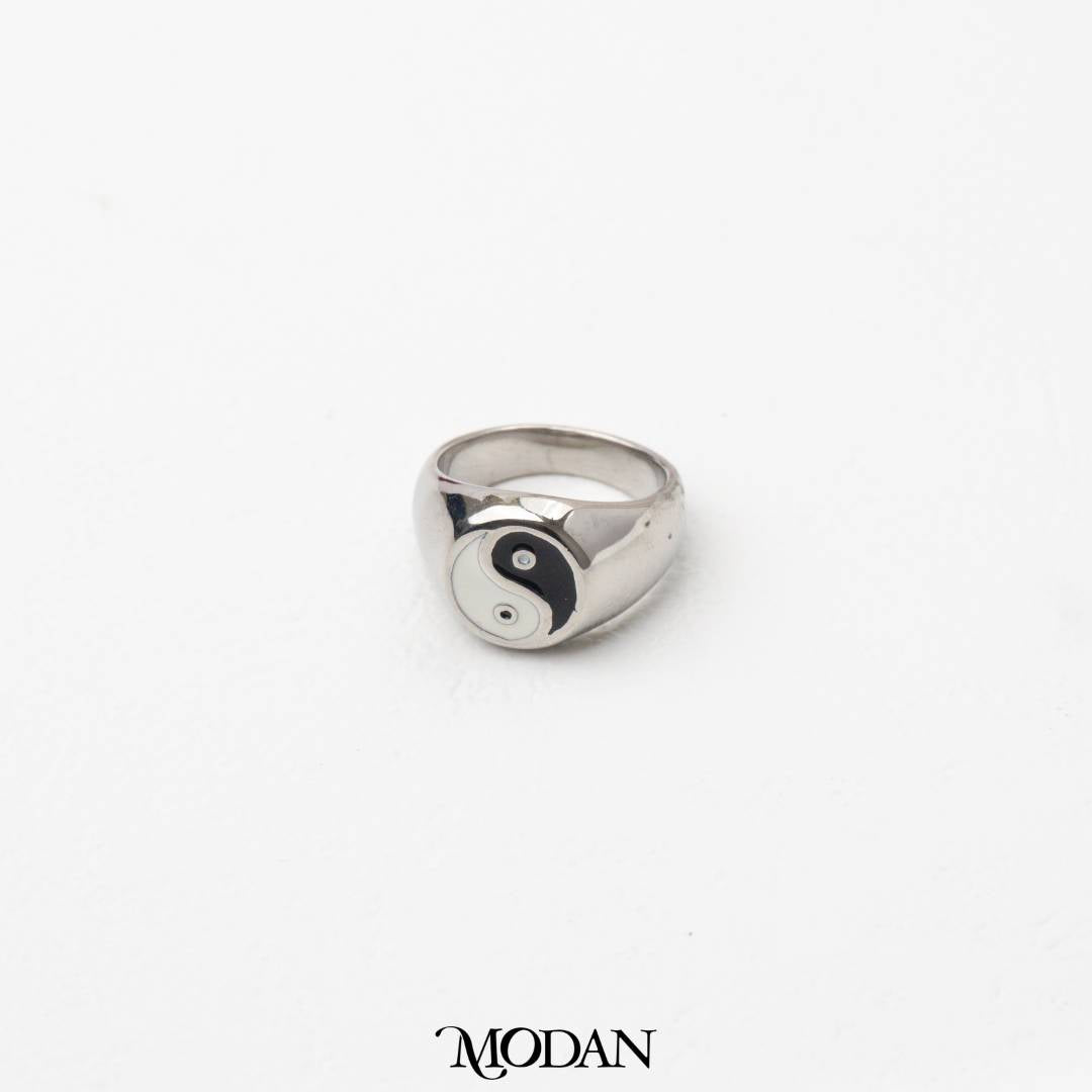 Chunky Yin Yang Symbol Ring Cincin Lambang Yin Yang Hypoallergenic Stainless Steel