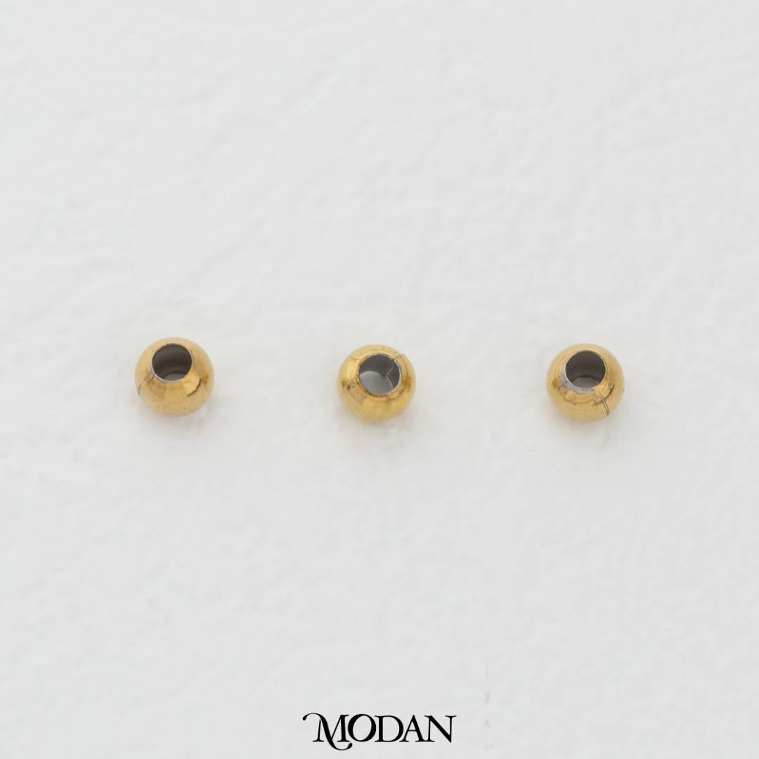 (50pcs) 4mm Round Spacer Beads 4mm DIY Necklace Closure Manik Hypoallergenic Stainless Steel