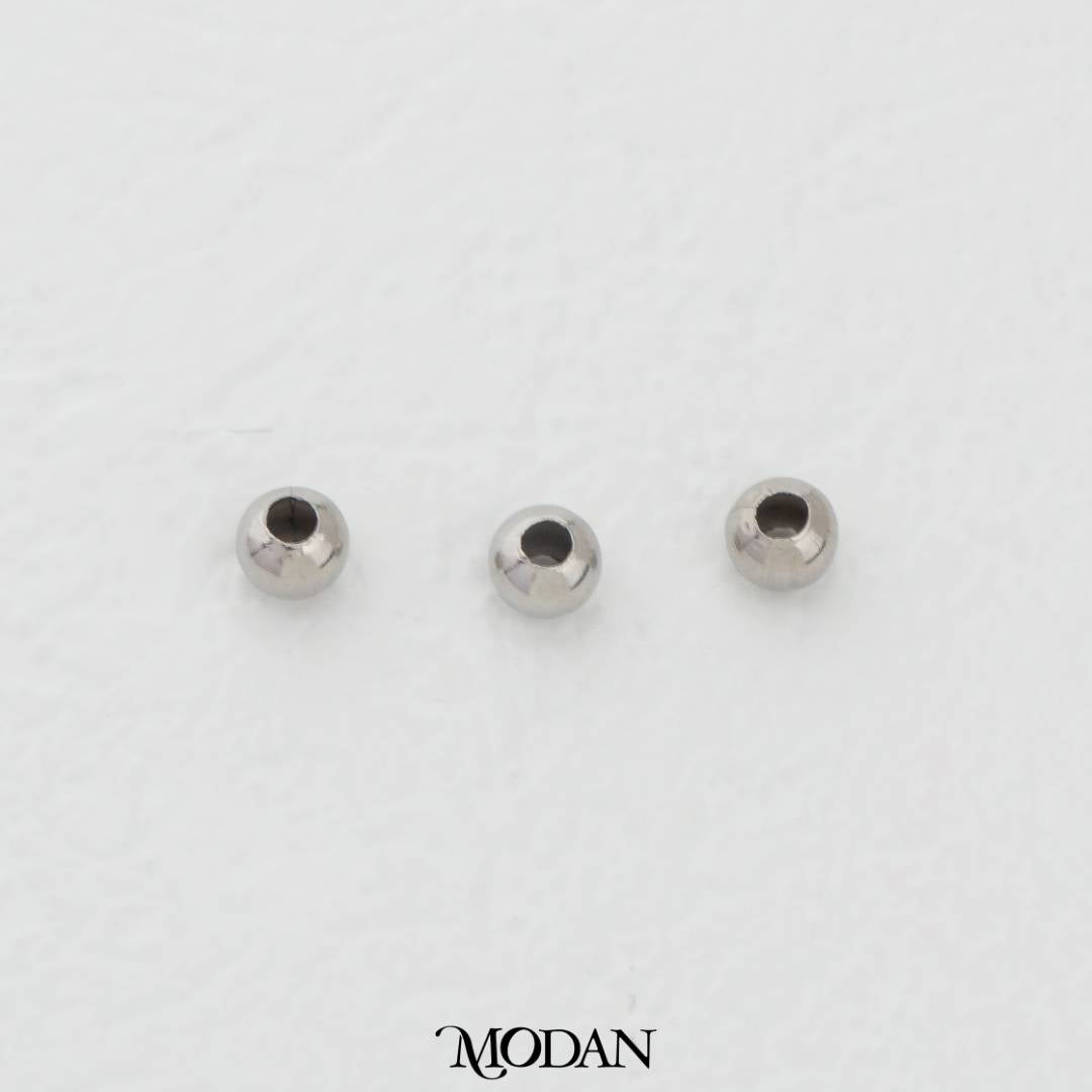 (50pcs) 4mm Round Spacer Beads 4mm DIY Necklace Closure Manik Hypoallergenic Stainless Steel