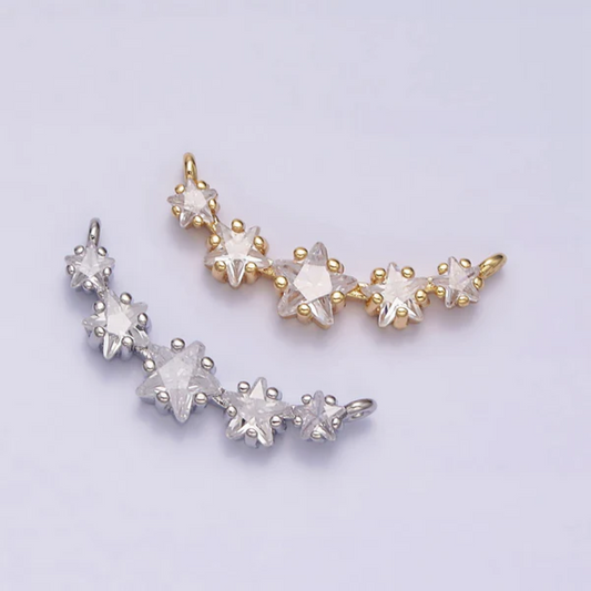 Star Elegant Curved DIY Connector Liontin Konektor Bintang Pesta Hypoallergenic Gold Filled