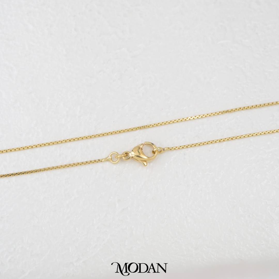 Box Link Chain Necklace Daily Wear DIY Kalung Itali Kaca Hypoallergenic Gold Filled