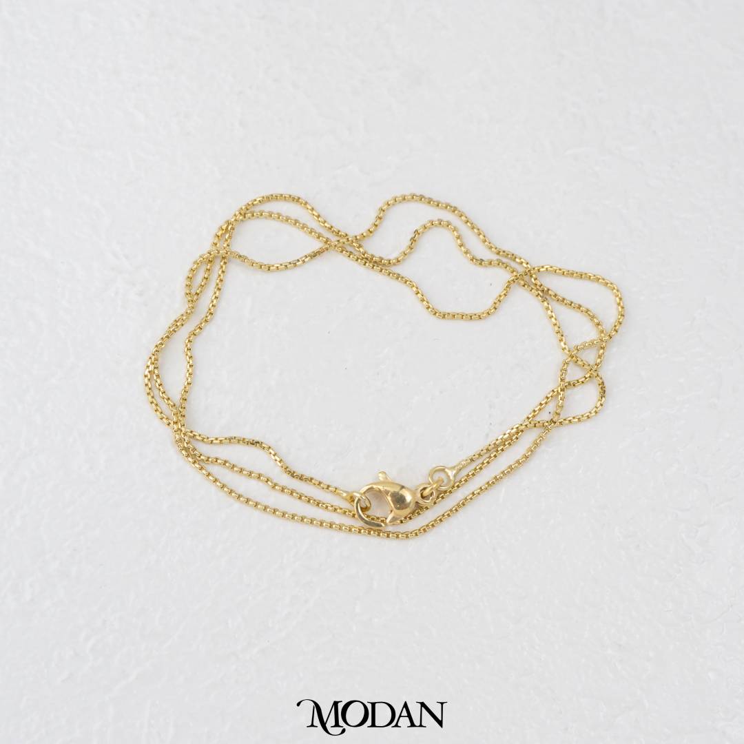 Box Link Chain Necklace Daily Wear DIY Kalung Itali Kaca Hypoallergenic Gold Filled