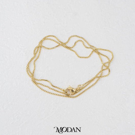 Box Link Chain Necklace Daily Wear DIY Kalung Itali Kaca Hypoallergenic Gold Filled