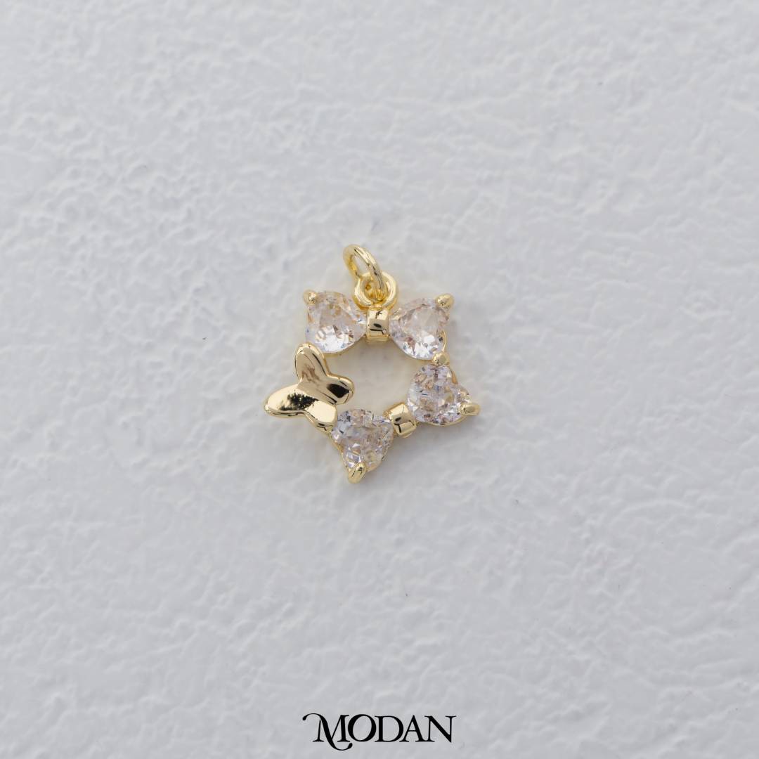 Sparkling Teardrop Star Shaped Charm DIY Charm Liontin Bintang Hypoallergenic Gold Filled