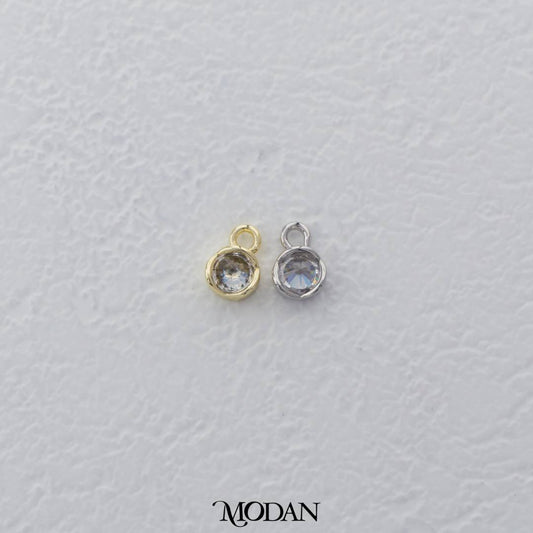 Mini Round Charm DIY Charm Liontin Bulat Mata Satu Hypoallergenic Gold Filled