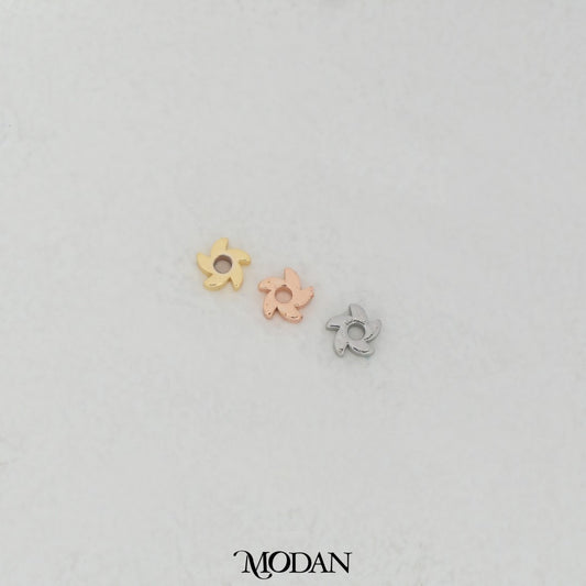 (10 pcs) Mini Plain Pinwheel DIY Beads Liontin Manik Kincir Angin Kecil Hypoallergenic Gold Filled