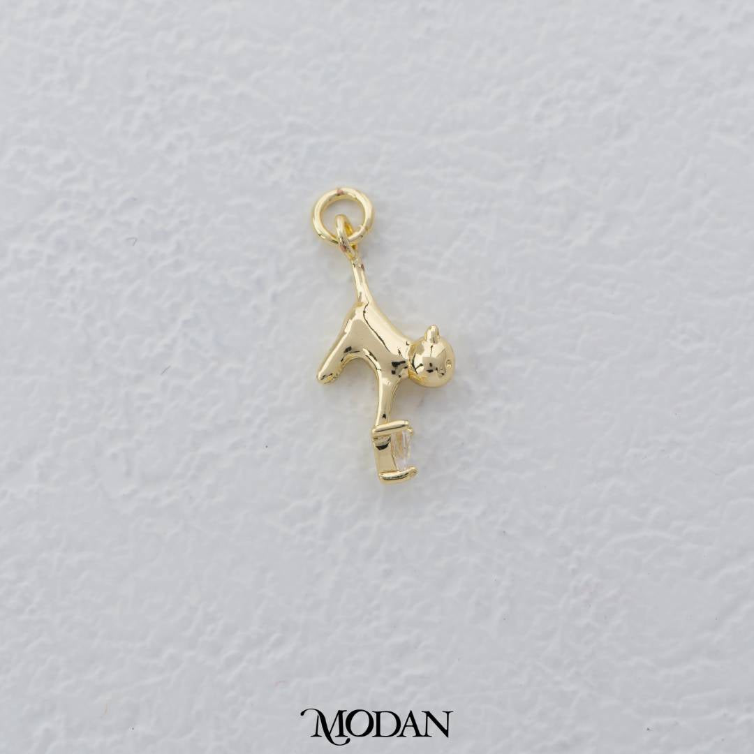 Mini Cute Kitty Cat Charm DIY Charm Liontin Kucing Kecil Hypoallergenic Gold Filled