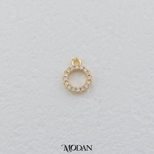 Dainty Cluster Round Add On Open Back Charm DIY Charm Liontin Bulat Kecil Hypoallergenic Gold Filled