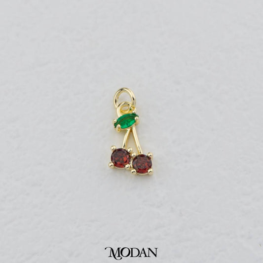 Fresh Fruit Mini Red Cherry Charm DIY Charm Liontin Buah Ceri Hypoallergenic Gold Filled