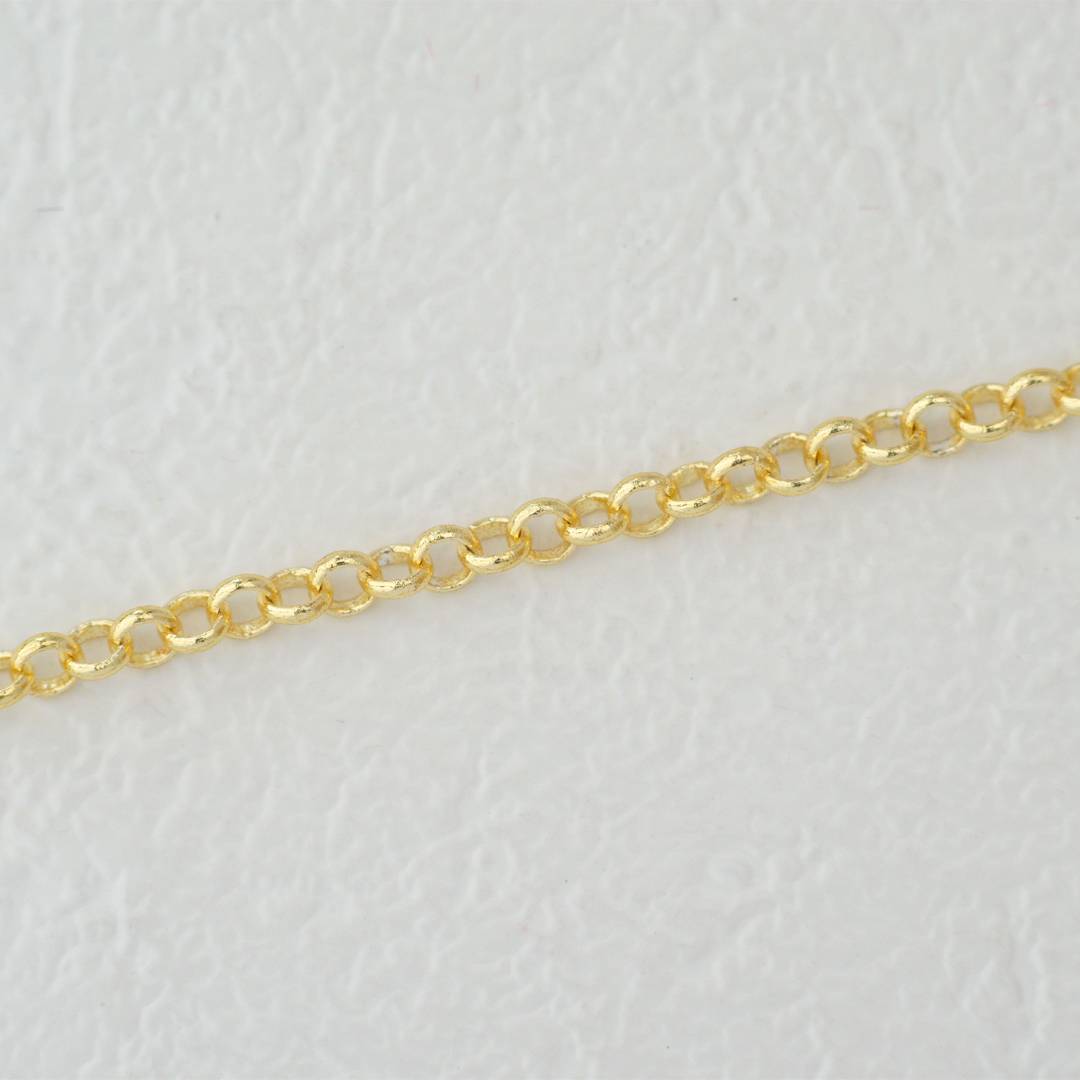 (2.5mm) Rolo Link Chain Unfinished DIY Chain Rantai Kalung Gelang Meteran Hypoallergenic Gold Filled