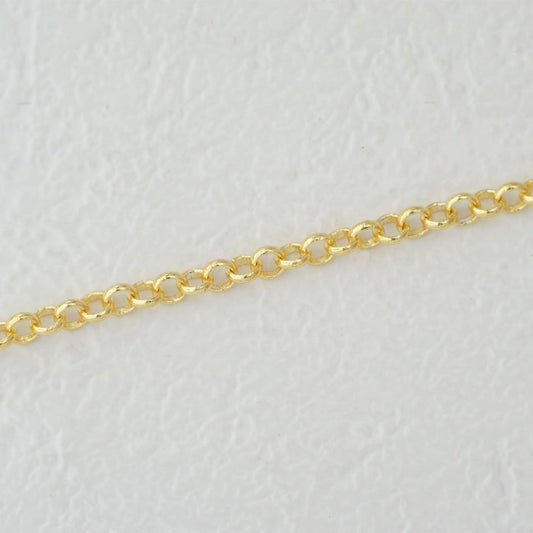 (2.5mm) Rolo Link Chain Unfinished DIY Chain Rantai Kalung Gelang Meteran Hypoallergenic Gold Filled
