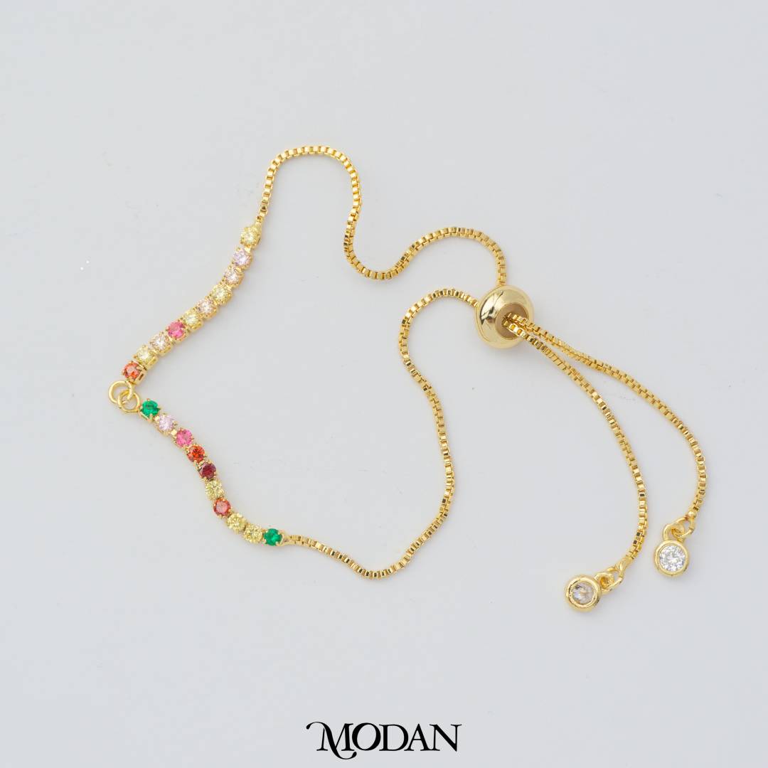 Unfinished Colorful Tennis Adjustable Bracelet DIY Gelang Adjustable Hypoallergenic Gold Filled