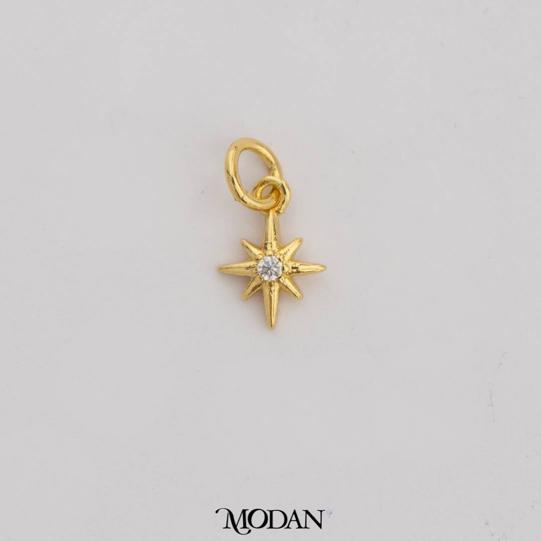 Tiny Starburst Star Charm DIY Charm Liontin Bentuk Bintang Simple Hypoallergenic Gold Filled
