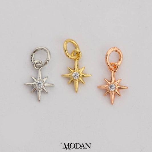 Tiny Starburst Star Charm DIY Charm Liontin Bentuk Bintang Simple Hypoallergenic Gold Filled