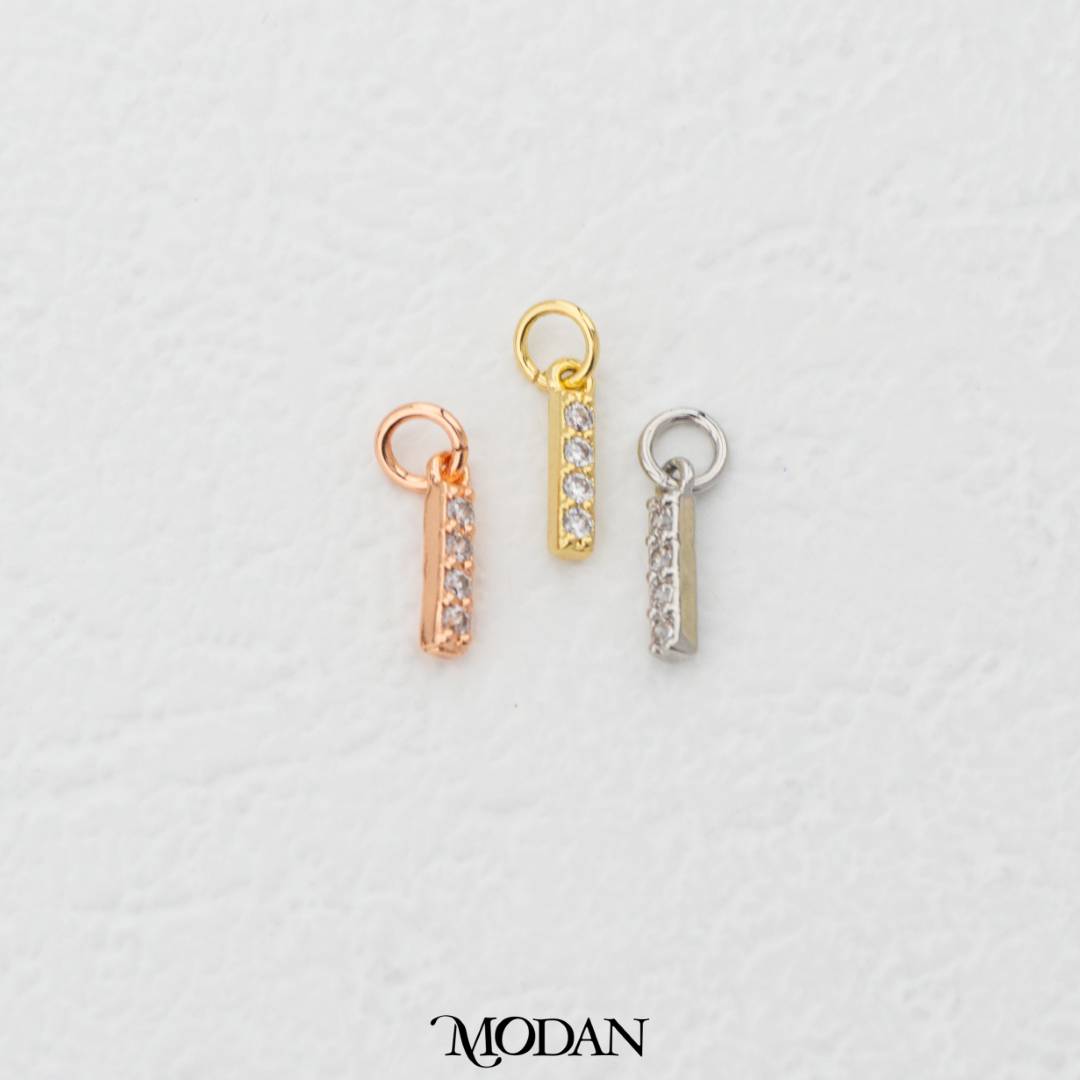 Mini Micro Paved Initial Alphabet A-Z Charm DIY Charm Liontin Kalung Gelang Huruf Abjad Berlian Pasir Hypoallergenic Gold Filled