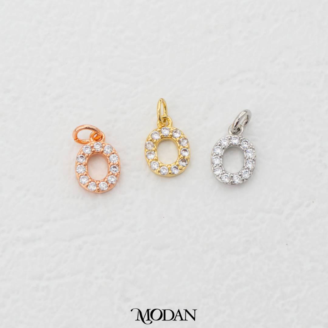 Mini Micro Paved Initial Alphabet A-Z Charm DIY Charm Liontin Kalung Gelang Huruf Abjad Berlian Pasir Hypoallergenic Gold Filled