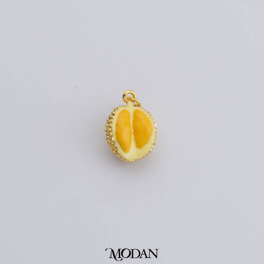 Durian Tropical Fruit Enamel DIY Charm Liontin Buah Durian Hypoallergenic Gold Filled