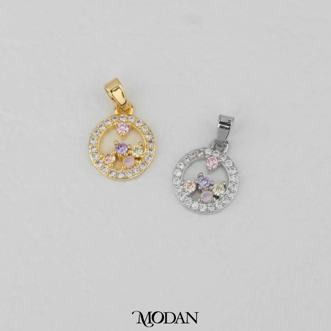 Round Colorful Pastel Charm DIY Charm Liontin Kalung/Gelang Bulat Hypoallergenic Gold Filled