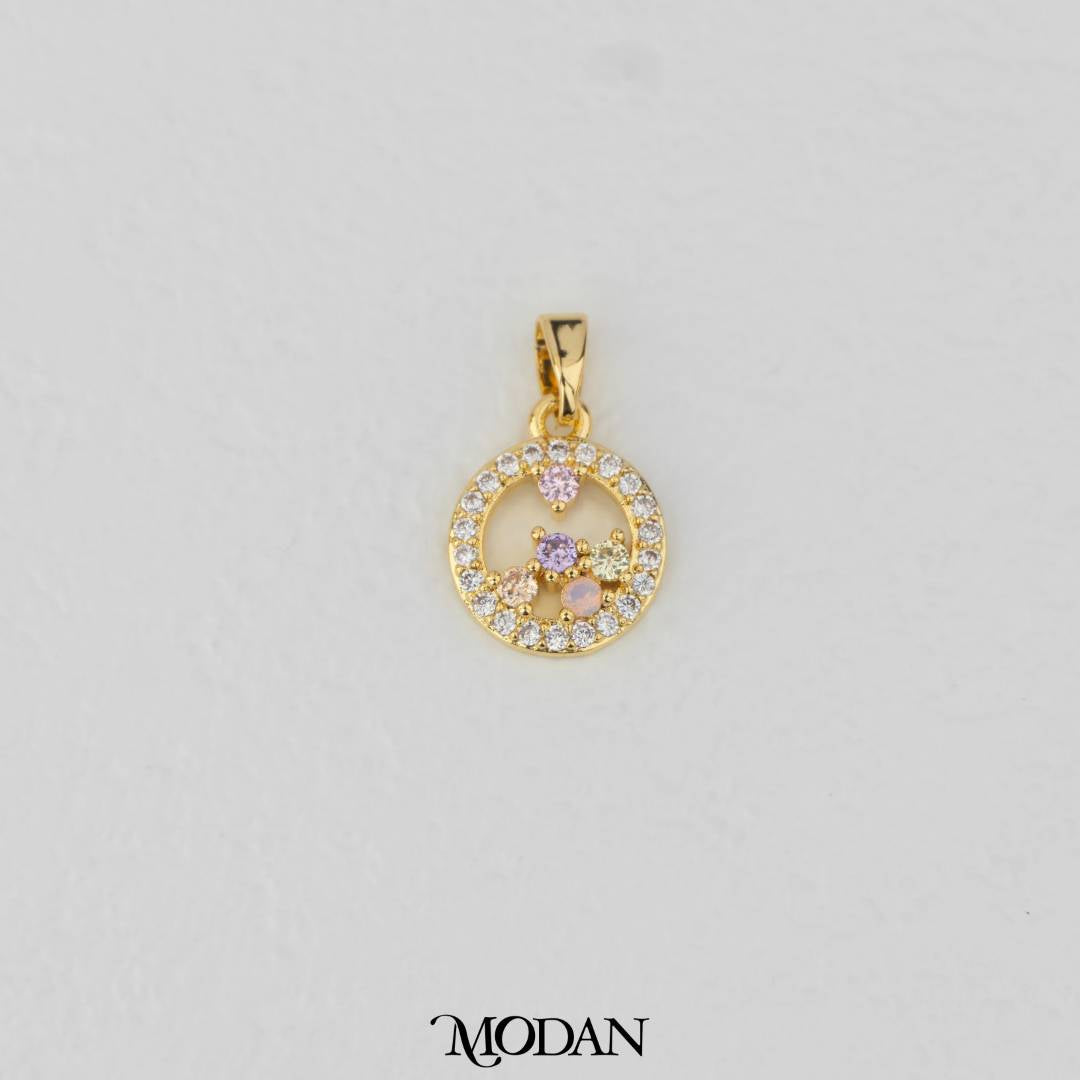 Round Colorful Pastel Charm DIY Charm Liontin Kalung/Gelang Bulat Hypoallergenic Gold Filled