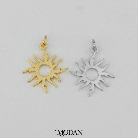 Plain Fire Sun Charm DIY Charm Liontin Kalung/Gelang Matahari Hypoallergenic Gold Filled