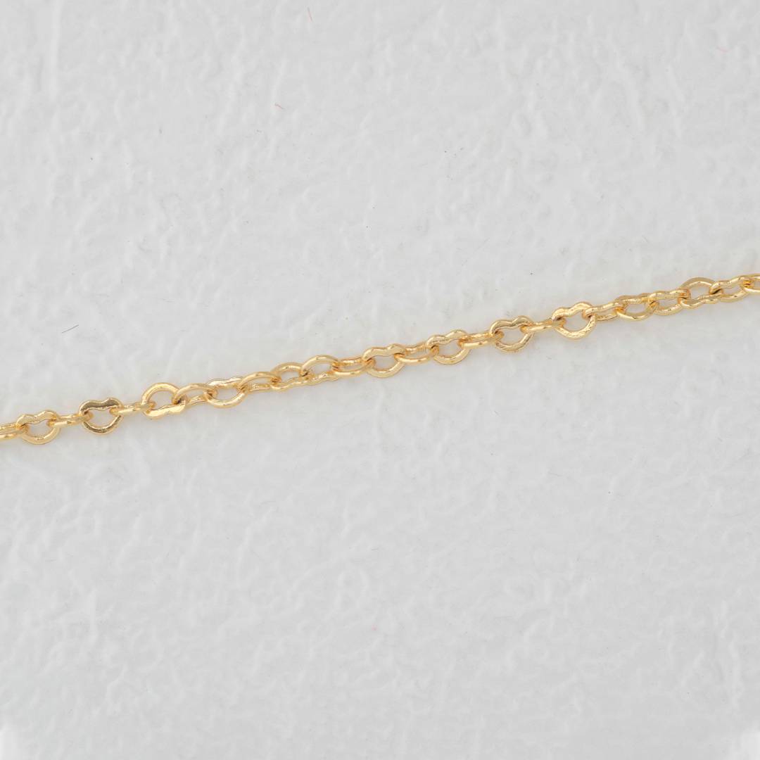 (1.7mm) Love Heart Shaped Cable Chain DIY Chain Rantai Kalung Gelang Meteran Hypoallergenic Gold Plated