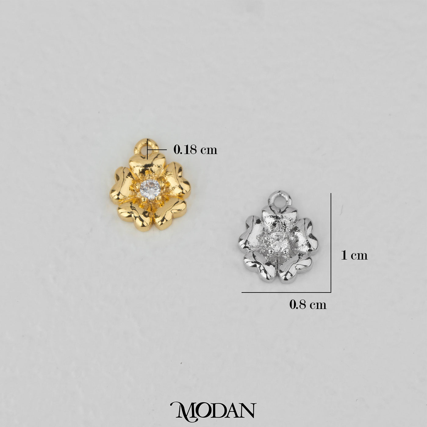 Simple Dainty Mini Flower Charm DIY Charm Liontin Bunga Mekar Hypoallergenic Gold Filled