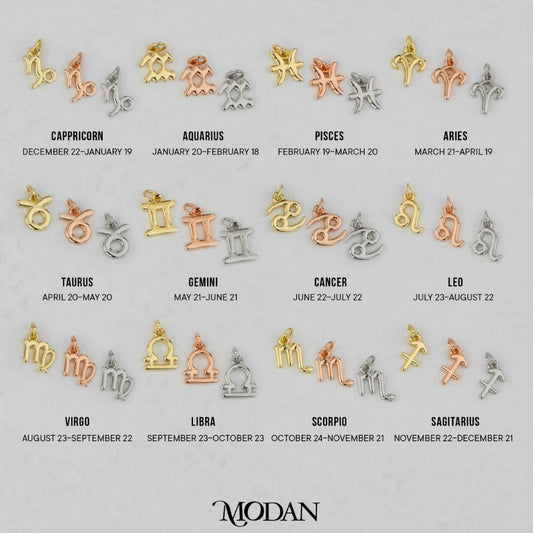 Mini Plain Zodiac Charm DIY Charm Liontin Kalung Zodiak Polos Hypoallergenic Gold Filled
