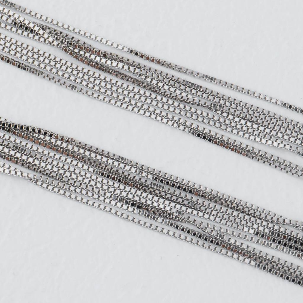 38.8cm Silver Box Chain DIY Chain Rantai Kalung Silver Polos Hypoallergenic S925