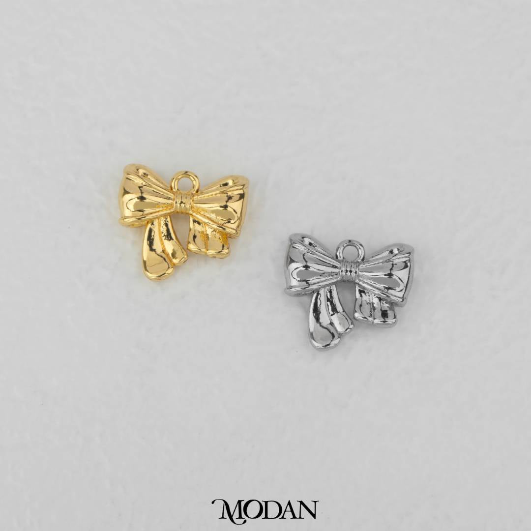 Coquette Ribbon Bow Charm DIY Charm Liontin Pita Hypoallergenic Gold Filled