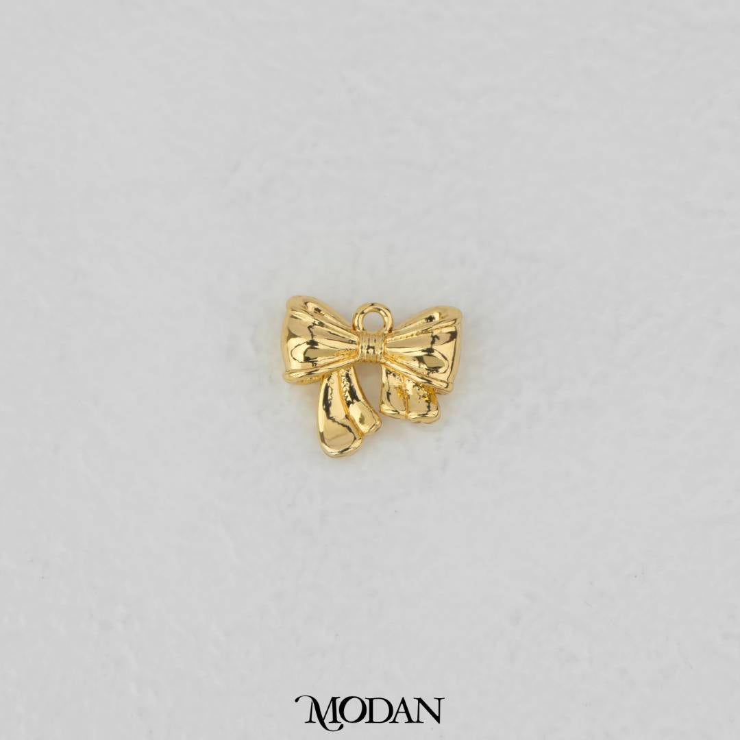 Coquette Ribbon Bow Charm DIY Charm Liontin Pita Hypoallergenic Gold Filled