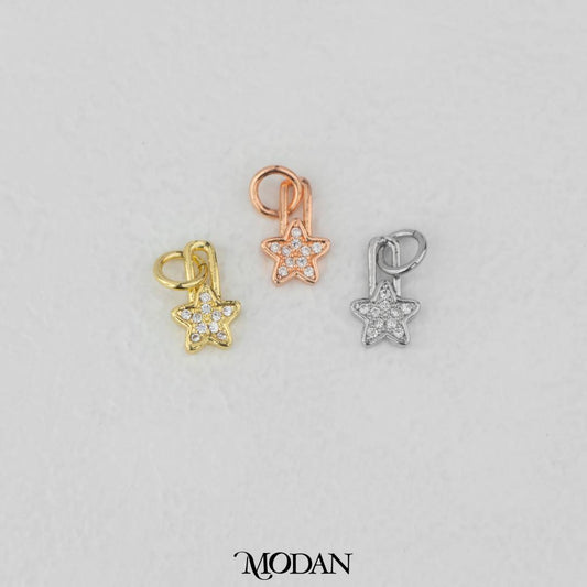 Mini Star Zirconia DIY Charm Liontin Kalung/Gelang Bintang Kecil Hypoallergenic Gold Filled