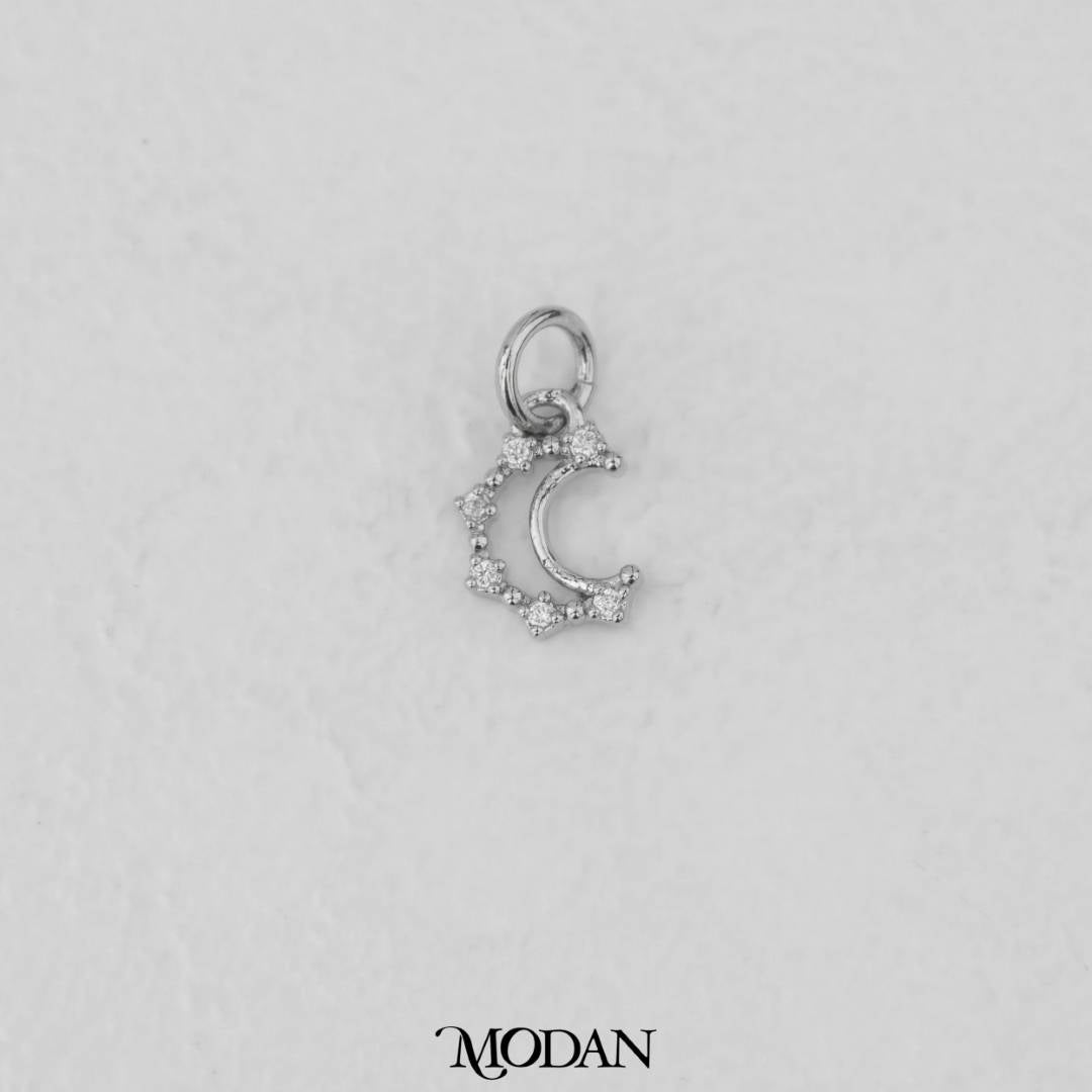 Mini Micro Paved Moon Zirconia DIY Charm Liontin Kalung/Gelang Bulan Kecil Hypoallergenic Gold Filled