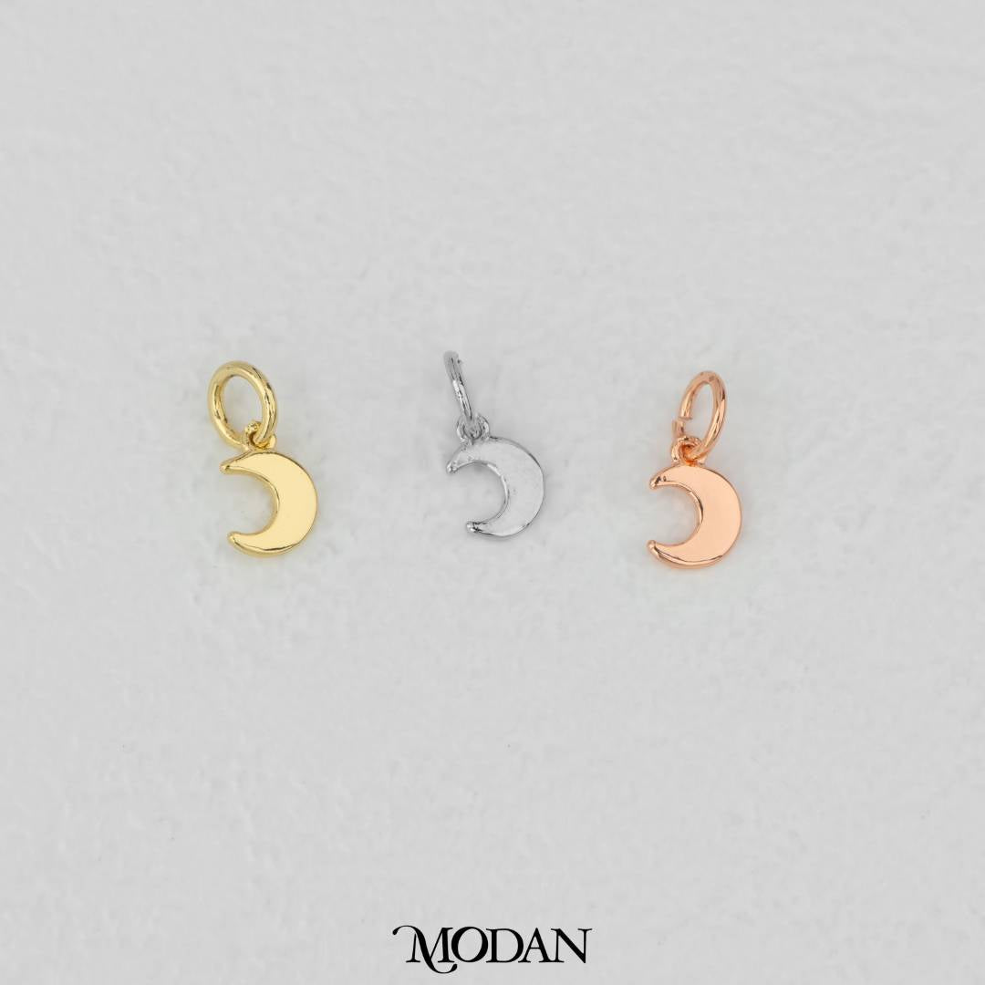 Tiny Plain Moon DIY Charm Liontin Kalung/Gelang Bulan Kecil Hypoallergenic Gold Filled